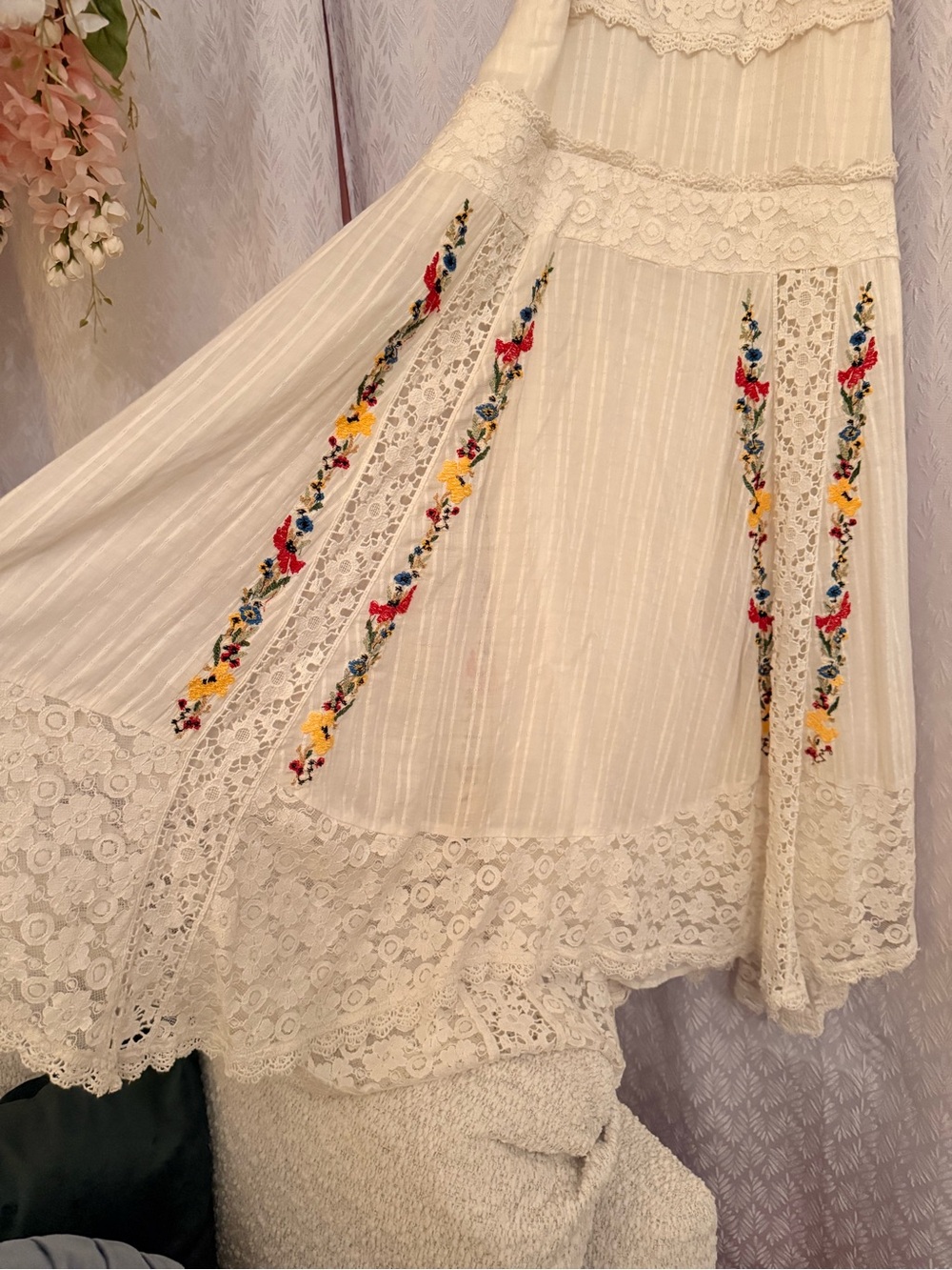 Free People Keila Midi Dress embroidery and lace halter dress - Picture 4 of 16
